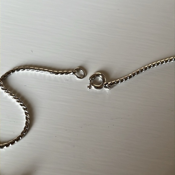 Vintage Loran Sim Sterling Blue Stone Necklace Art Deco Design - Picture 9 of 13